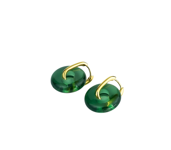 Barcelona Earrings-green circle round