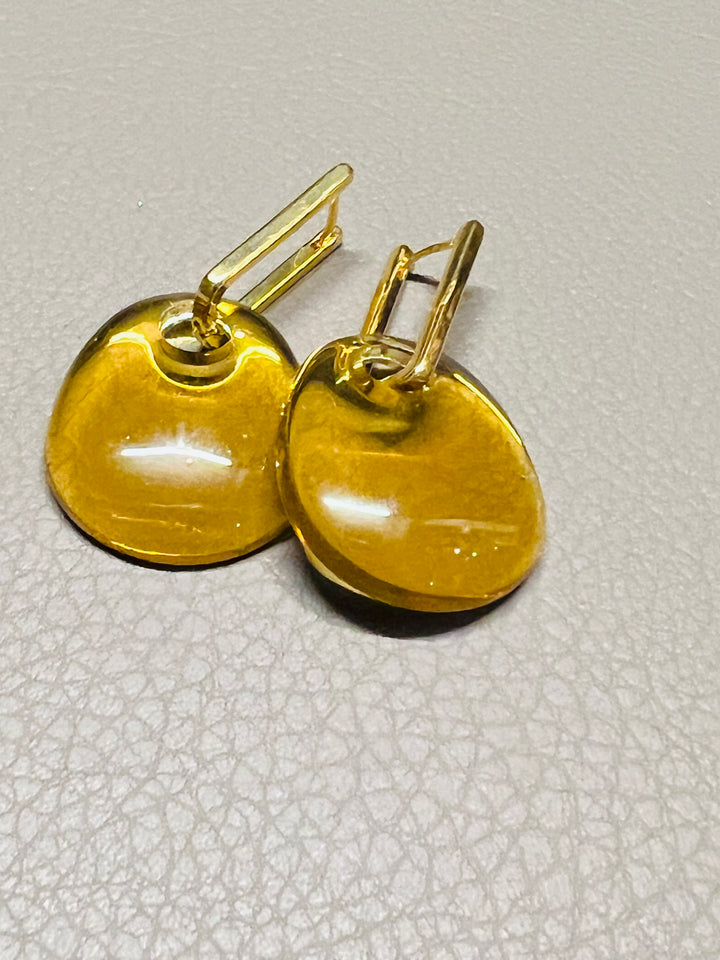 Barcelona Earrings-honey oval drop