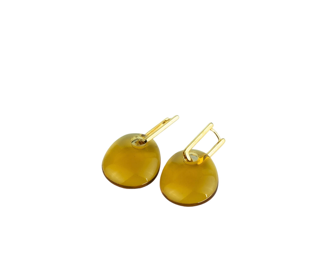 Barcelona Earrings-honey oval drop