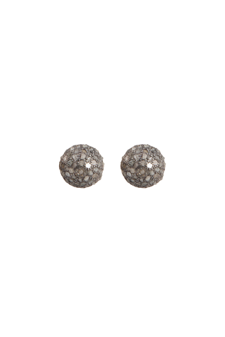 Uncut Diamond Ball detailed earrings