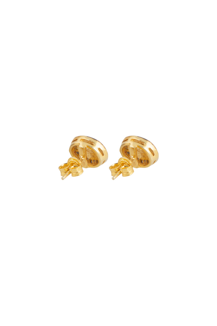 Oval earrings with uncut diamonds