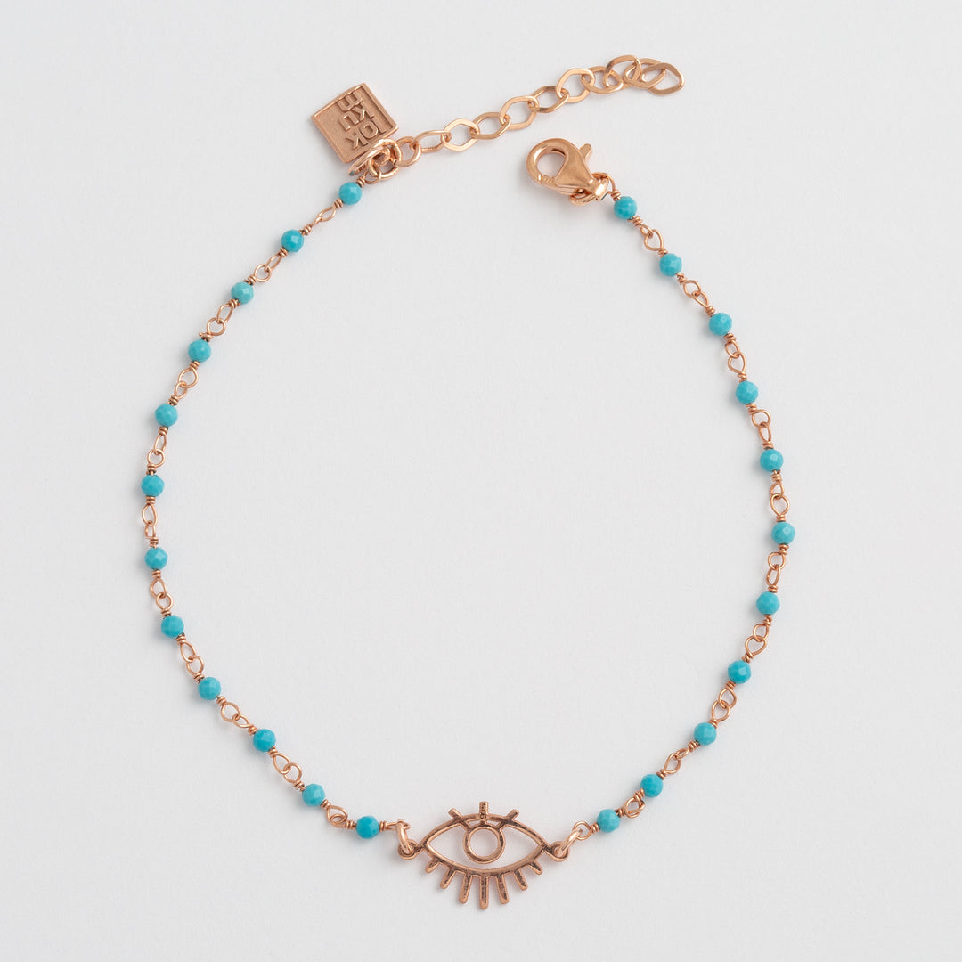 Turquoise -Eye Charm Bracelet