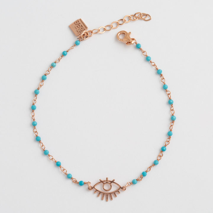 Turquoise -Eye Charm Bracelet