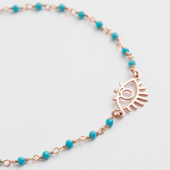 Turquoise -Eye Charm Bracelet