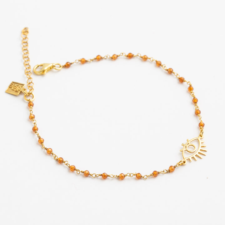 Citrine -Eye Charm Bracelet