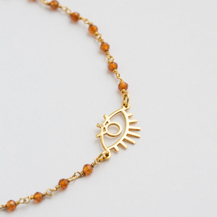 Citrine -Eye Charm Bracelet