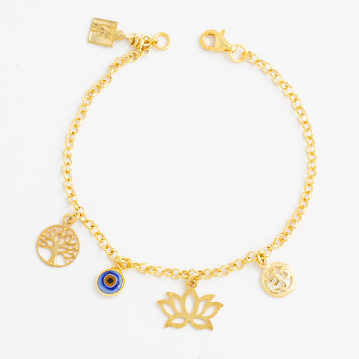 Protection Charms Chain Bracelet Gold